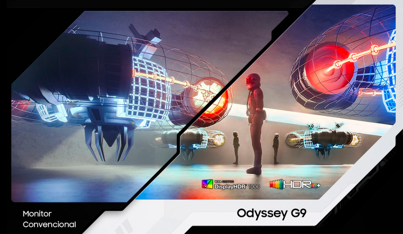 Monitor Gamer Curvo Samsung Odyssey 49 DQHD, 240Hz, 1ms, HDMI, Display Port, USB, G-Sync, Freesync Premium Pro, Ajuste de Altura, Branco, Série G9